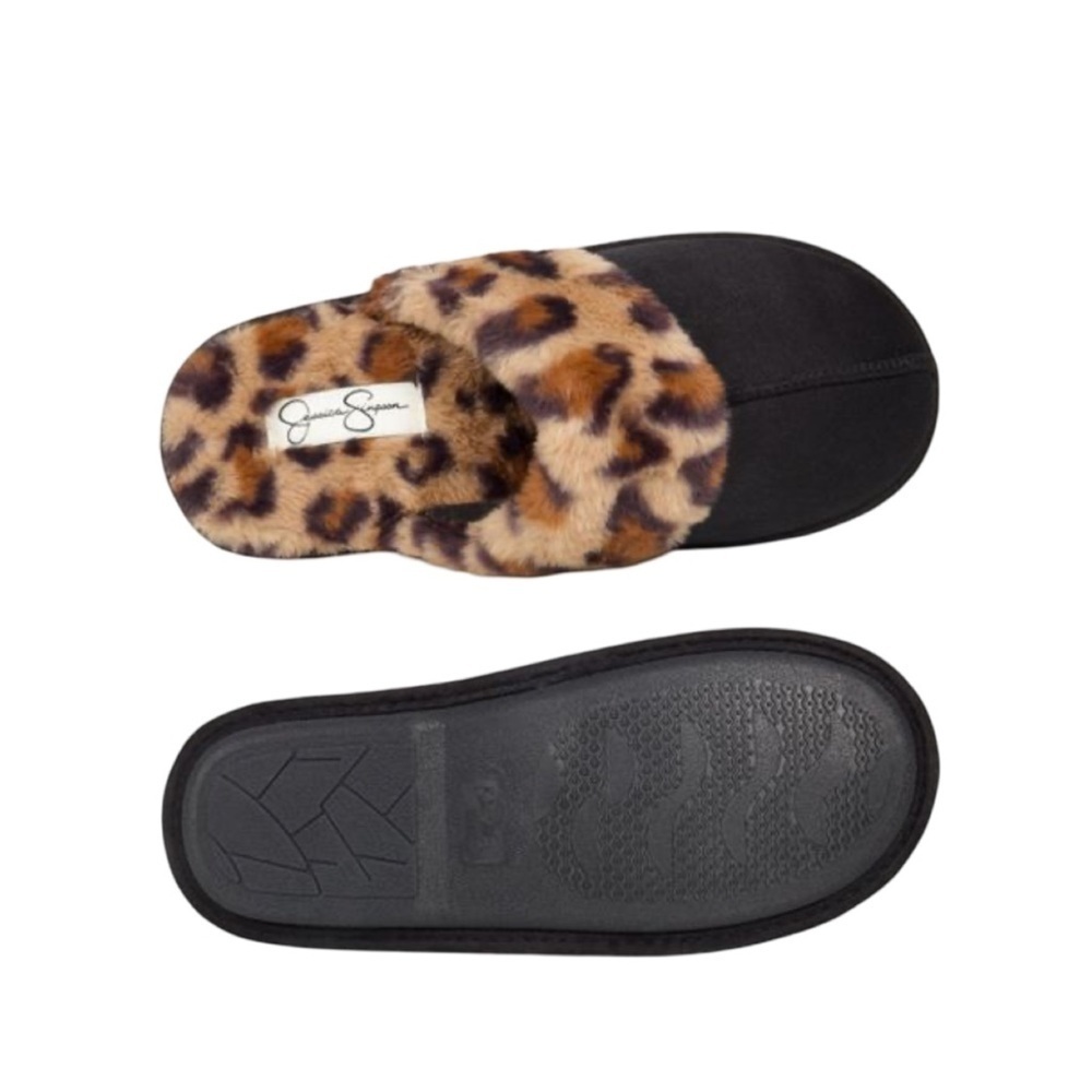 Jessica Simpson Womens Micro-Suede Scuff Slipper - Black and Brown - Picture 3 of 11
